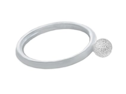 Women's silver minimalist Luna ring with a silver ball