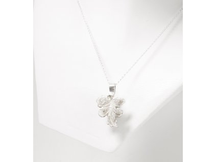 Women's silver necklace with Leaf leaves short