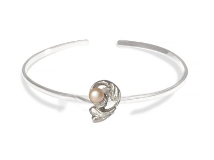 Women's silver Baroque bracelet with pearl