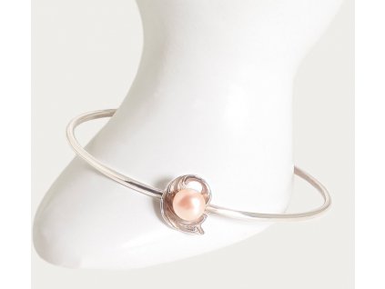 Dámský stříbrný náramek Barok s perlou