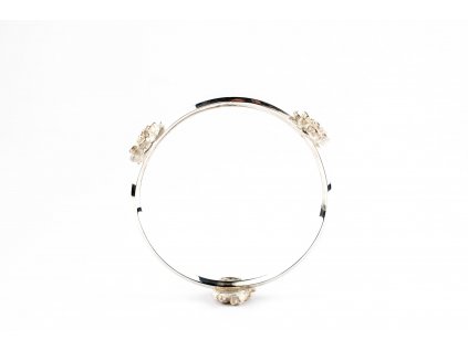 Women's silver bracelet Pulsatilla with flower round