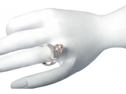Dámský stříbrný prsten Delf s perlou