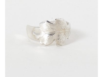 Women's silver foot ring Oak with leaf