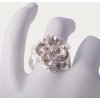 Women's silver ring Pulsatilla with flower narrow