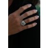 Women's silver ring Pulsatilla with flower narrow