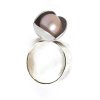 Women's silver ring with flower and pearl Bowpearls