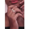 Women's gold ring Oak with white gold leaf