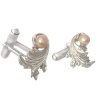 Uni cufflinks Baroque silver with pearl