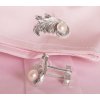 Uni cufflinks Baroque silver with pearl