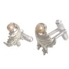 Uni cufflinks Baroque silver with pearl