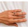 Solid gold-plated Berries ring for women made of silver with a pearl