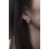 Silver women's earrings Sakura with a stone flower