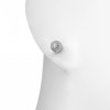 Silver minimalist Luna stud earrings with a silver ball