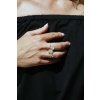 Women's silver ring Sakura on two fingers