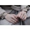 Women's silver ring Sakura on two fingers