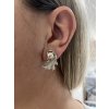 Women's longer Baroque earrings with a pearl