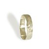 Gold wedding ring hammered wider