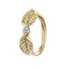 Zlatý zásnubní prsten s diamantem a listy
