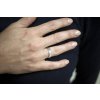 Silver conical hammered ring