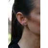 Vamp silver earrings with a black stripe
