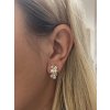 Silver minimalist earrings Sentiment double