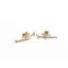 Women's gold mini Bird earrings with a bird seed
