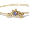 Sakura gold bracelet with Tanzanite