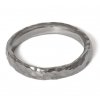 Silver dark conical hammered ring narrower