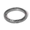 Silver dark conical hammered ring narrower