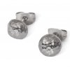 Silver dark hammered earrings
