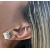 Silver dark hammered earrings