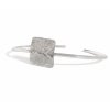 Hammer hammered silver square bracelet