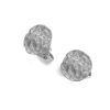 Hammer silver round hammered earrings