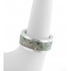 Unisex silver ring with band of gems