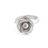 Women's silver smaller ring Rosa with a pearl