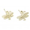 Dámské zlaté mini náušnice Vážky pecky
