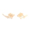 Women's gold-plated mini earrings Bird with a bird seed