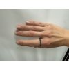 Unisex Silver Black Implicate Ring