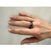 Wide Black Angular Cubic Ring