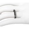 Silver black conical forged ring narrower