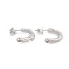 Women's earrings Aqua semicircles with pearl