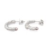 Women's earrings Aqua semicircles with pearl