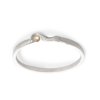 Silver minimalist Split ring with pearl