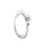 Silver minimalist Split ring with pearl