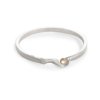 Silver minimalist Split ring with pearl