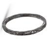 Silver conical hammered black ring