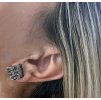 Hammer silver black hammered earrings