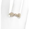 Gold engagement ring with pearl and leaves