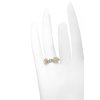 Gold engagement ring with pearl and leaves