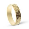 Gold men's ring, hammered, wider